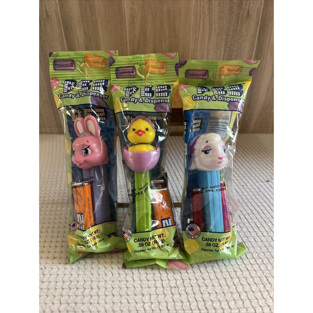 Spring PEZ Dispensers -Lamb, Ducky, Rabbit- NEW in packaging